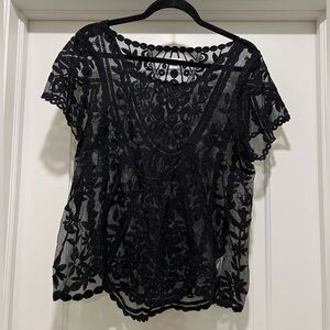 Xhilaration Sheer Lace Top - XXL